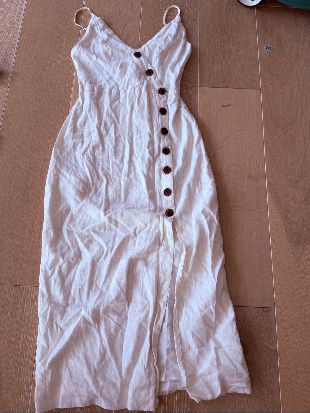 Urban Outfitters Cream Button-Front Maxi Dress